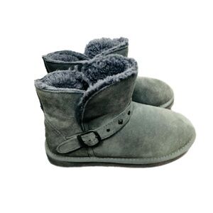 BearPaw Gray Winter Boots with Buckle Size 8